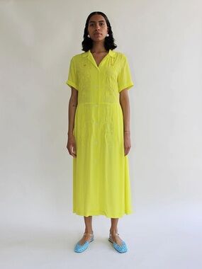 NWT Rachel Comey mimosa citron silk dress lagarconne maryam nassir zadeh 0 2 S